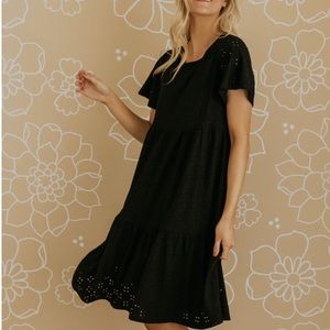 Roolee Leonora Eyelet Dress (Black)
